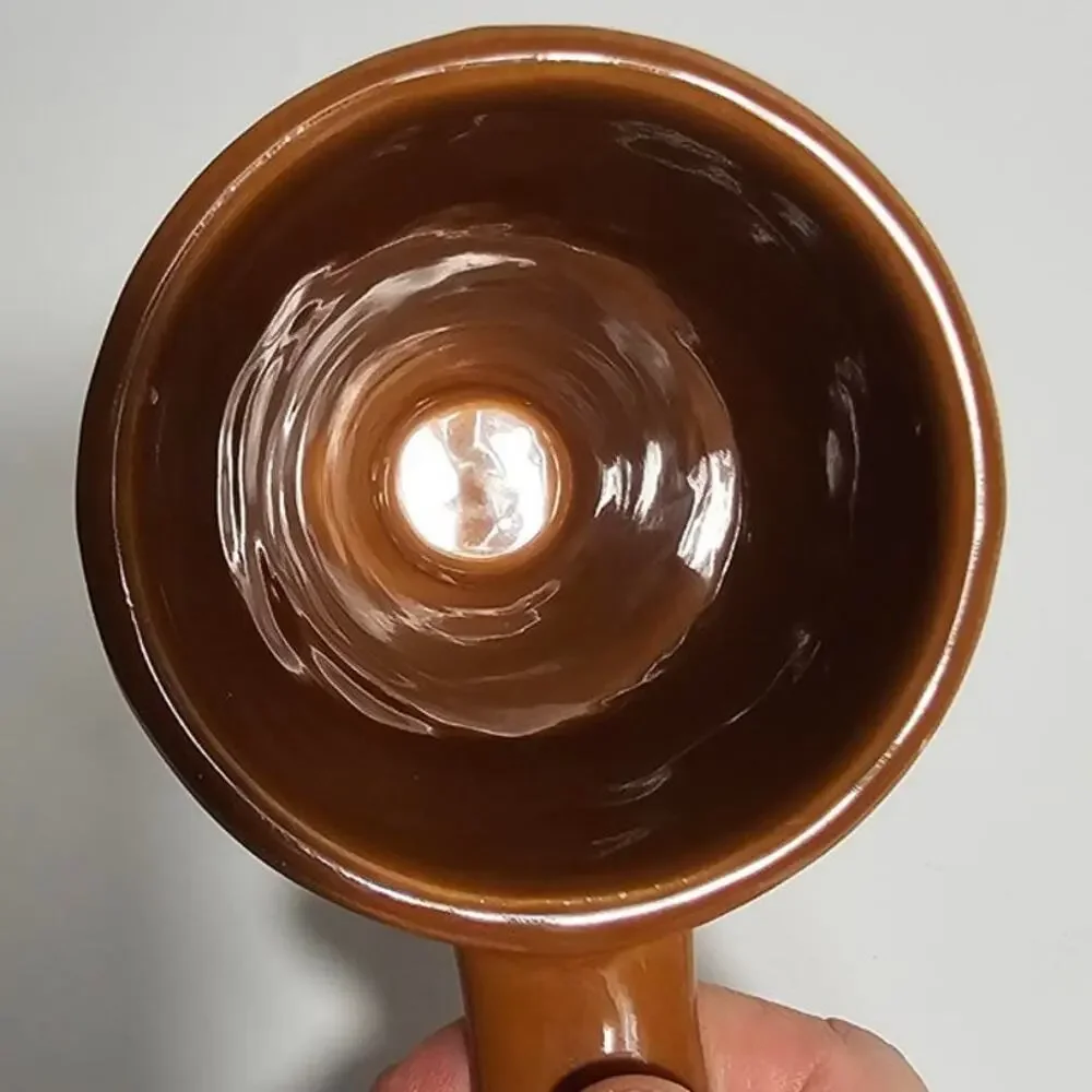 Nesbitt's Hot Chocolate mug in a glossy, rich chocolate-brown glaze 40s Vintage